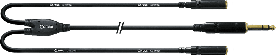 Cordial ECLCFY03VYY - Cable Divisor en Y de Jack Estéreo a 2 Mini-Jacks Hembra