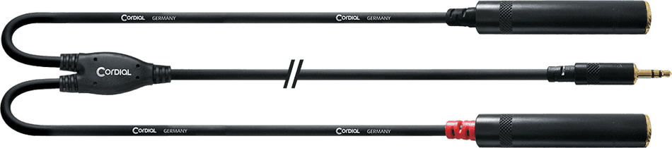 Cordial ECLCFY03WGG - Cable Adaptador en Y Minijack Estéreo a 2x Jack Hembra