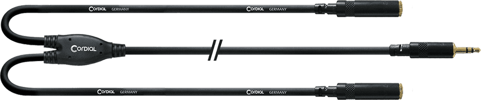 Cordial ECLCFY03WYY - Cable Y Divisor de Audio Minijack Estéreo a 2x Minijack Hembra