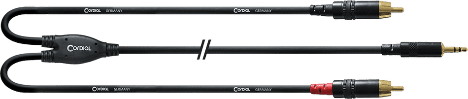 Cordial ECLCFY15WCC-LONG - Long Stereo Minijack Y Cable/2 Rca 1.5 m
