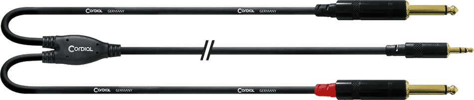 Cordial ECLCFY09WPP - Cable Divisor en Y de Minijack Estéreo a Doble Jack Mono