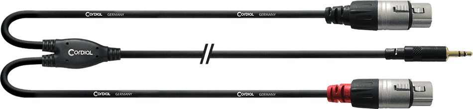 Cordial ECLCFY3WFF - Cable Y Splitter de Minijack Estéreo a 2 XLR Hembra (3 metros)