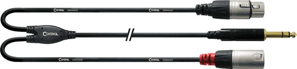 Cordial ECLCFY3VFM - Y-cable stereo minijack/XLR male + XLR female 3 m