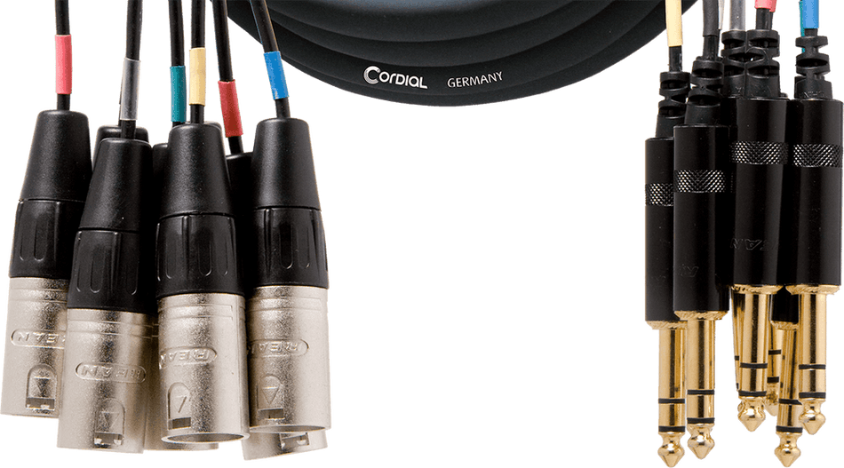 Cordial ECLCML8-0MV3C - Manguera de Audio Profesional 8 Canales Jack a XLR Macho, 3 metros