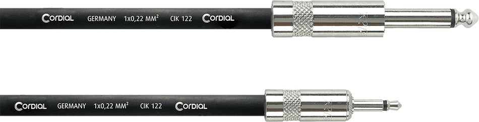 Cordial ECLCPI3PZ - Latiguillo Modular Mono Jack a Minijack de 3 m
