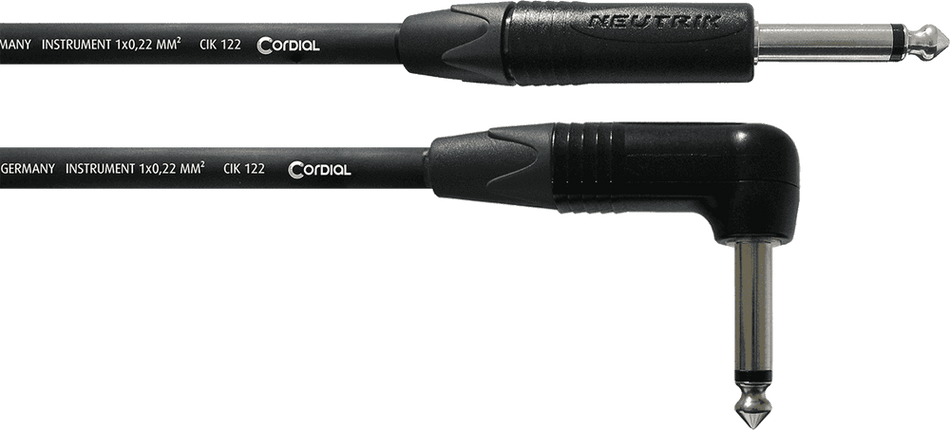 Cordial ECLCPI3PR - Cable de Instrumento Profesional Jack Recto/Acodado 3 m