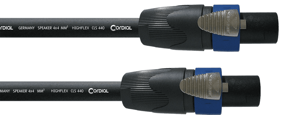 Cordial ECLCPL15LL44 - Cable de Altavoz Profesional Speakon 4 Polos 4x4mm² de 15 Metros