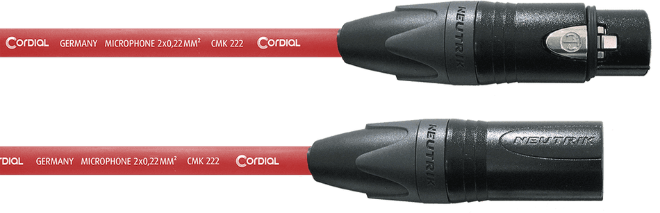Cordial ECLCPM10FM-RT - 10m Red XLR Microphone Cable