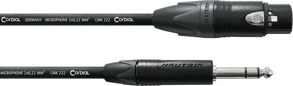 Cordial ECLCPM25FV - Cable Balanceado de Jack Estéreo a XLR Hembra (2.5 m)