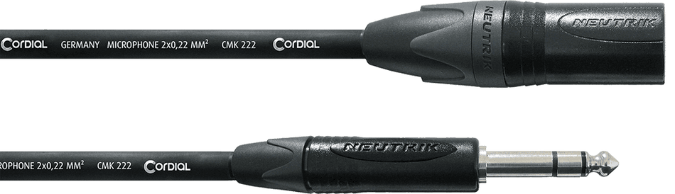 Cordial CPM 2,5 MV - Cable Adaptador Profesional de Jack Estéreo 3.5mm a XLR Macho (2.5m)