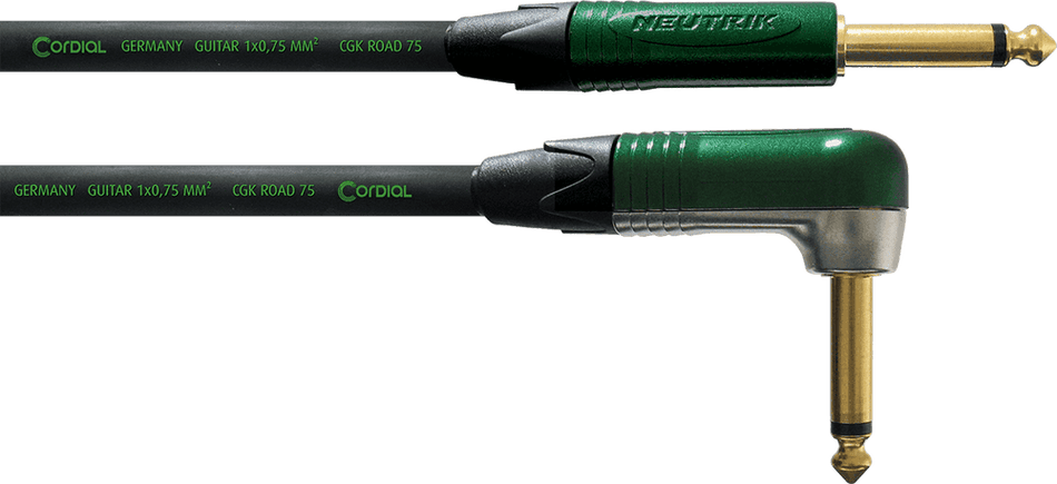 Cordial ECLCRI9PR - Cable de Instrumento Profesional Jack Recto a Jack Acodado 9m Verde