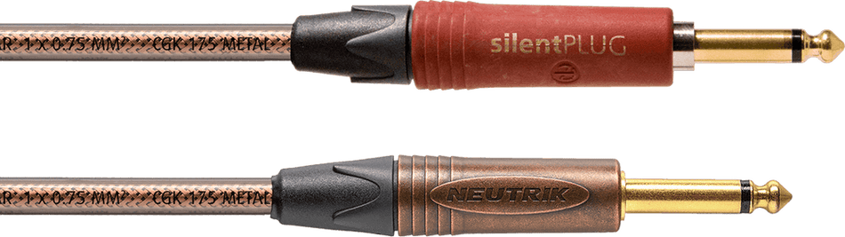 Cordial ECLCSI3PP-METAL-SILE - Cable de Instrumento Profesional con Jack SILENT - 3m