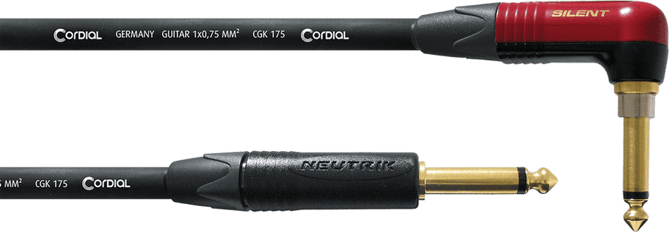Cordial ECLCSI6RP-SILENT - SILENT straight/angled jack guitar cable 6 m