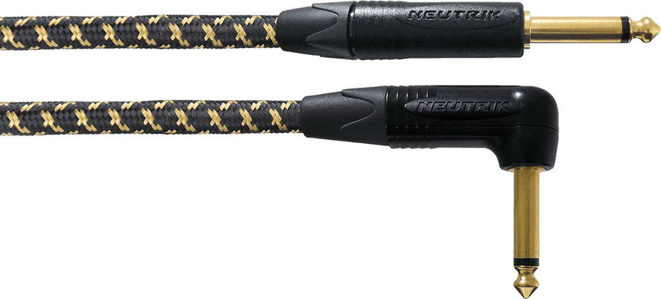 Cordial ECLCXI3PR-TWEED-25A - Cable de guitarra con jack acodado Silent y cubierta Tweed 3m