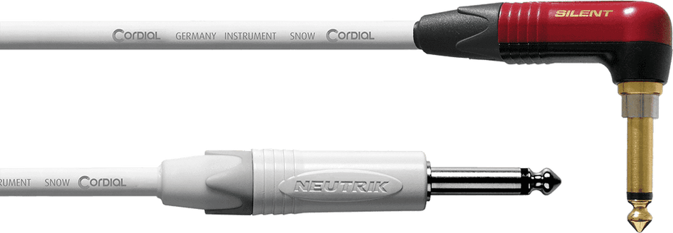 Cordial ECLCXI3RP-SNOW-SILEN - Cable de Guitarra y Bajo con Conector Silent 3m Blanco