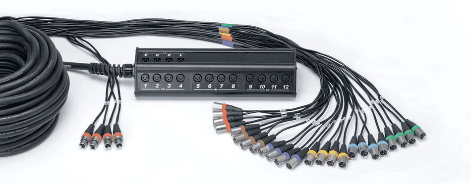 Cordial ECLCYB24-4C - 24-input, 4-output XLR stage box, 30m cable
