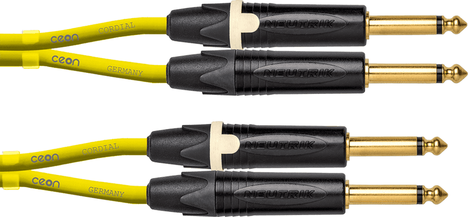 Cordial ECLDJ-JK3Y - Cable de Instrumento Jack a Jack de 3 metros en Amarillo