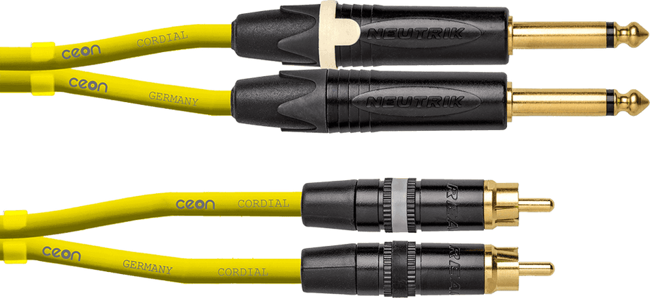 Cordial ECLDJ-JKRCA06Y - Cable de Audio Profesional Jack a RCA de 60cm