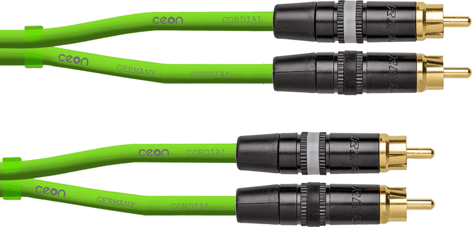 Cordial ECLDJ-RCA15G - Cable de Audio Profesional RCA a RCA (1,5 m, Verde)