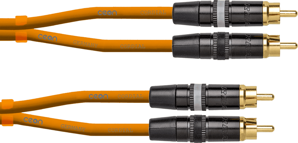 Cordial ECLDJ-RCA15O - Cable de Audio Profesional RCA a RCA de 1,5m Naranja