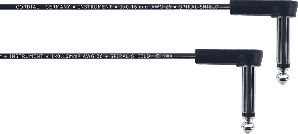 Cordial ECLEI045RR - Flat guitar jack cable with angled connectors, 45 cm