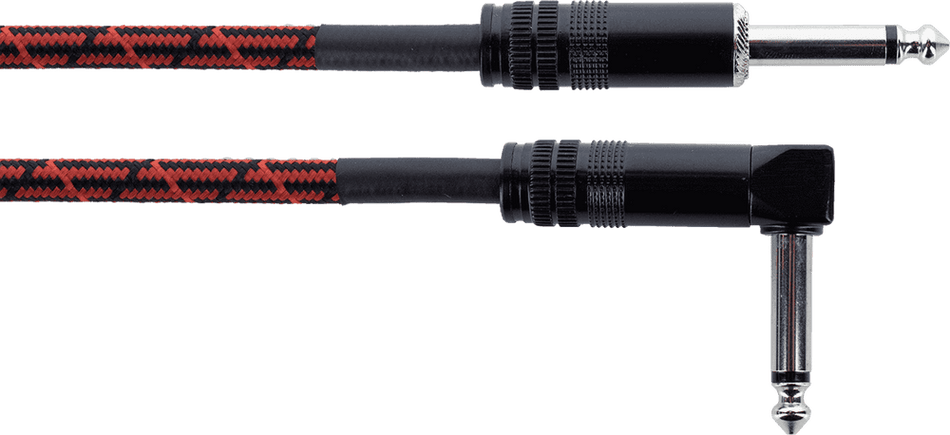 Cordial ECLEI15PR-TWEED-RD - Cable de Instrumento Jack Recto/Acodado de 1,5 m en Acabado Tweed Rojo