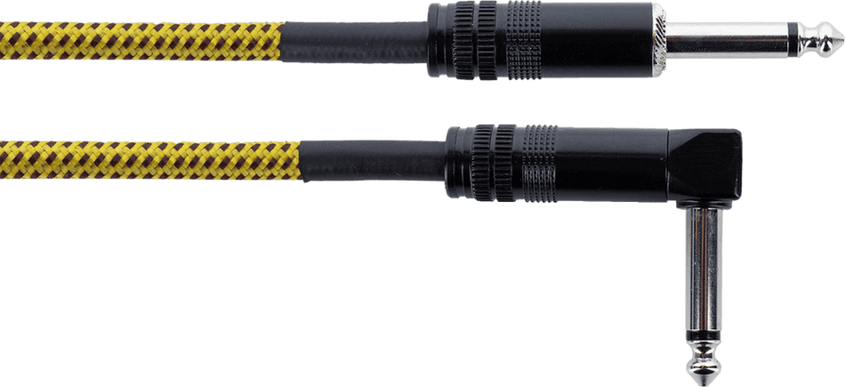 Cordial ECLEI3PR-TWEED-YE - Cable de Guitarra Jack Recto/Acodado Tweed 3m Amarillo