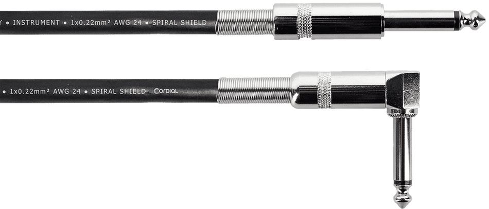 Cordial ECLEI6PR - Cable de Instrumento Jack de 6 Metros Recto/Acodado
