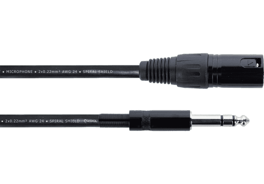Cordial ECLEM3MV - Cable de Audio Balanceado XLR Macho a Jack Estéreo de 3 metros