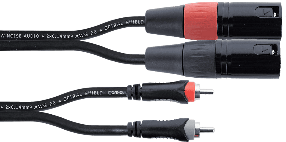 Cordial ECLEU3MC - Dual XLR/RCA Male Audio Cable 3 m