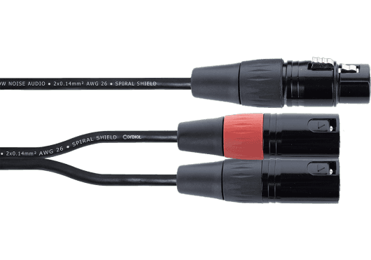 Cordial ECLEY03FMM - Cable Divisor en Y XLR Hembra a 2 XLR Macho de 30 cm