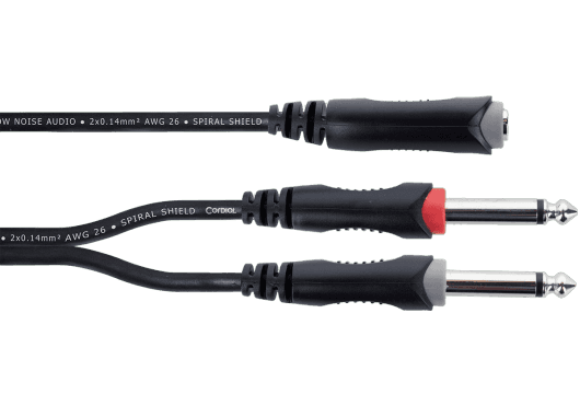 Cordial ECLEY03KPP - Cable Divisor en Y de Jack Estéreo Hembra a 2 Jacks Mono Macho