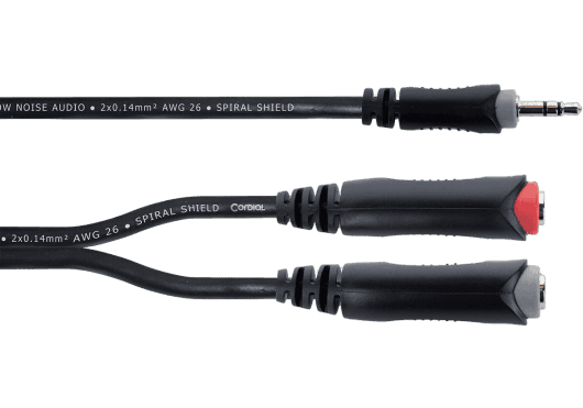 Cordial ECLEY03WGG - Cable Adaptador en Y de Mini Jack Estéreo a 2x Jack Mono Hembra