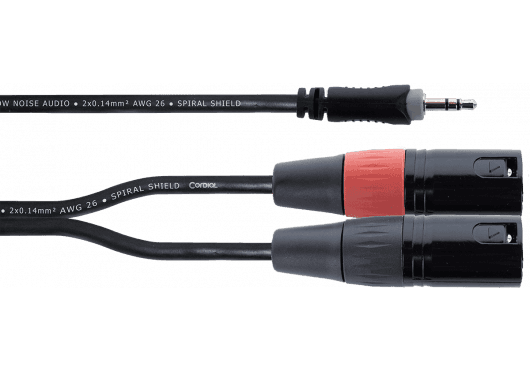 Cordial EY1WMM - Cable Adaptador Y de Mini-Jack Estéreo a 2 XLR Macho