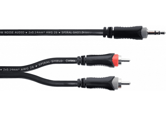 Cordial ECLEY5WCC - Cable Y mini-jack estéreo a 2 RCA de 5 metros