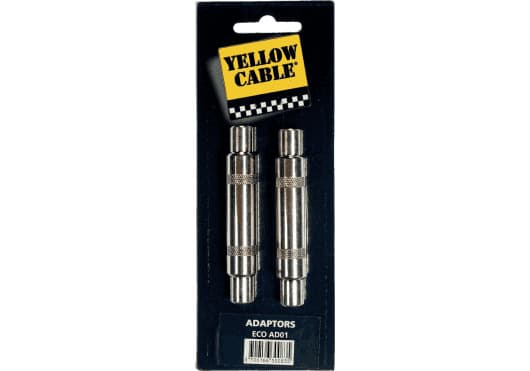 Yellow Cable ECOAD01 - Acoplador jack 6,35 mm (1/4”) hembra a hembra, cuerpo metálico (pack de 2)