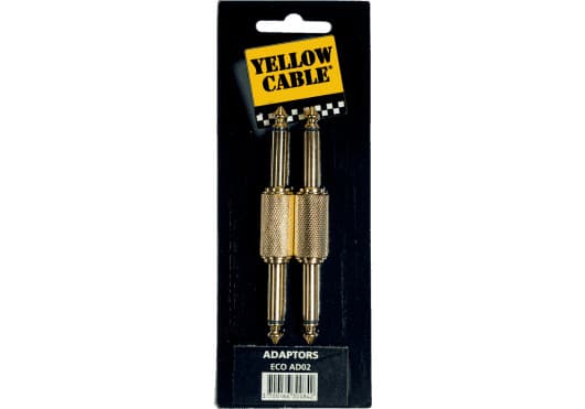 Yellow Cable ECOAD02 - Adaptador jack 6,35 mm (1/4") macho a jack 6,35 mm (1/4") macho, cuerpo metálico (pack de 2)
