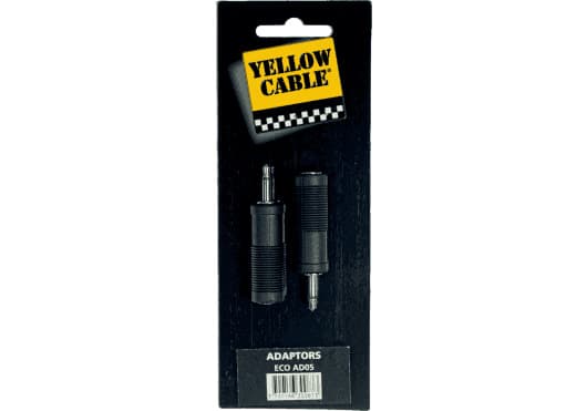 Yellow Cable ECOAD05 - Adaptador minijack 3,5 mm mono (macho) a jack 6,35 mm mono (hembra), pack de 2