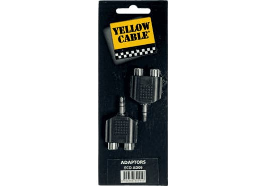 Yellow Cable ECO AD09 - Adaptador minijack 3,5 mm estéreo macho a 2 RCA hembra (pack de 2)
