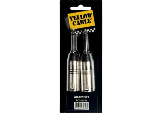 Yellow Cable ECOAD25 - Adaptador jack 6,35 mm (mono TS) macho a XLR macho (pack de 2)