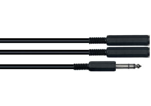 Yellow Cable ECOB2FST - Adaptador 2× jack 6,35 mm mono hembra a jack 6,35 mm estéreo (TRS) macho