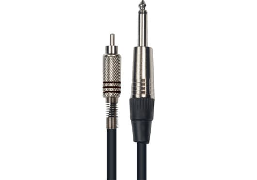 Yellow Cable ECOK01-3 - Cable RCA macho a jack 6,35 mm mono macho (3 m), conectores rectos con carcasa metálica