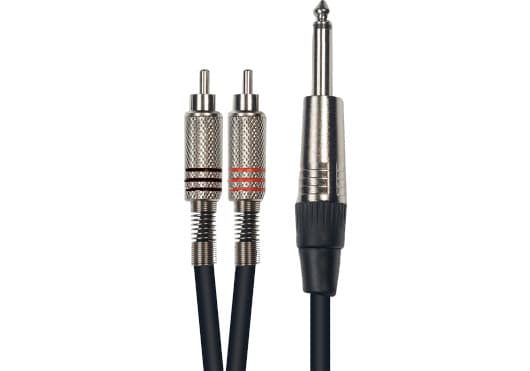 Yellow Cable ECOK02-3 - 2x RCA male to mono male Jack Cable. 3m