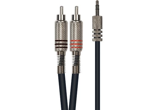 Yellow Cable ECOK06M-3 - Mini male stereo jack to 2 RCA male cable. 3m