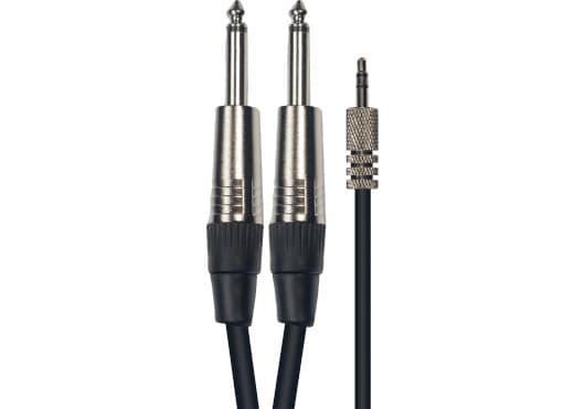 Yellow Cable ECOK07M-3 - Cable mini jack 3,5 mm (TRS) estéreo a 2 × jack 6,35 mm (TS) mono, 3 m