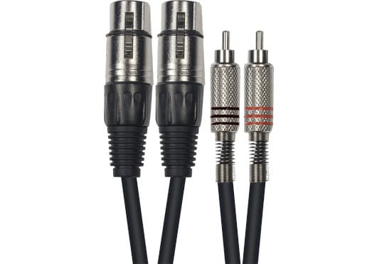 Yellow Cable ECOK10-3 - 2x XLR female to 2x RCA male Cable. 3m