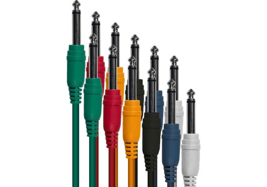 Yellow Cable ECO P090-6 - Juego de 6 cables patch de colores jack 6,35 mm TS macho a jack 6,35 mm TS macho (90 cm)
