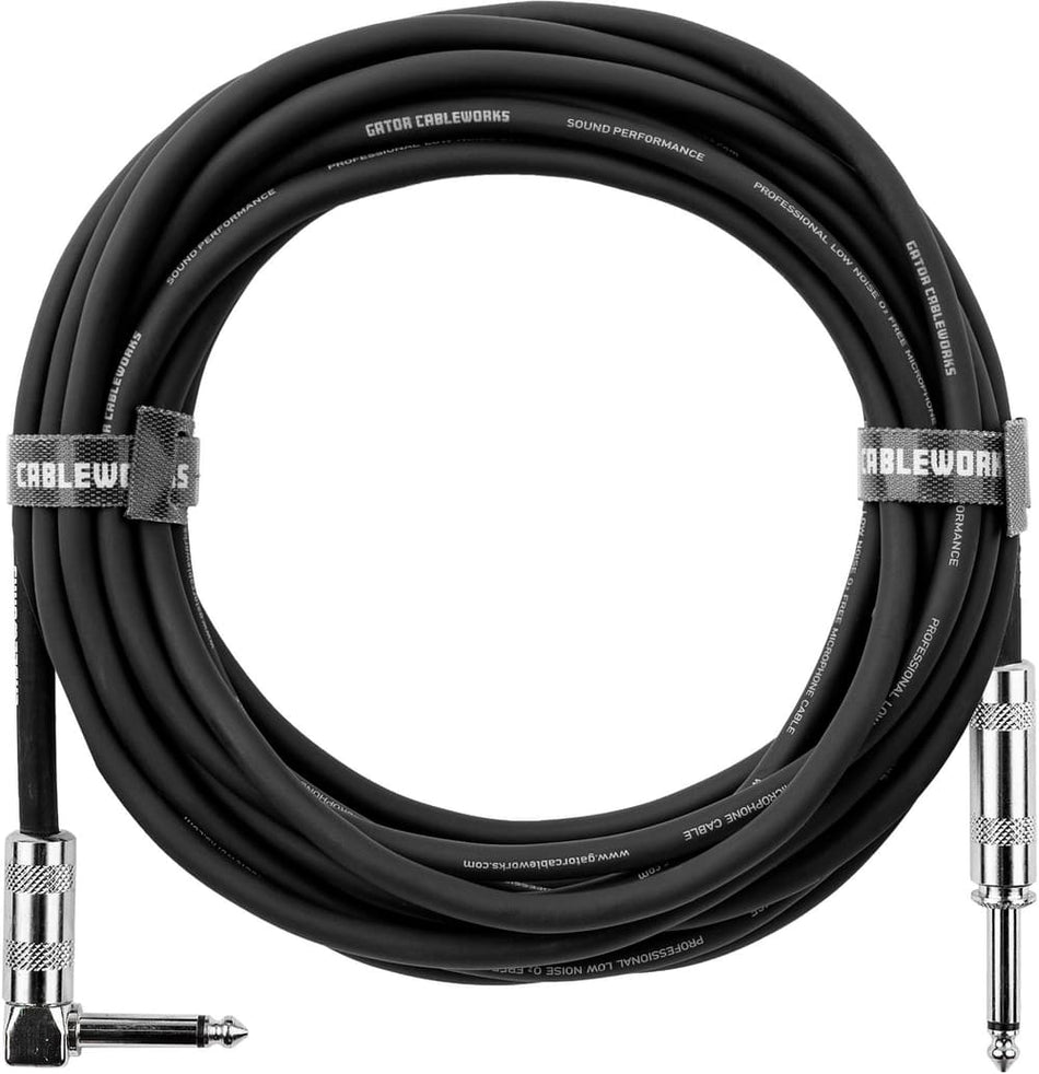 Gator Cableworks EGCGCWB-INS-20RA - Straight Jack/Elbow Jack Instrument Cable - 6 m