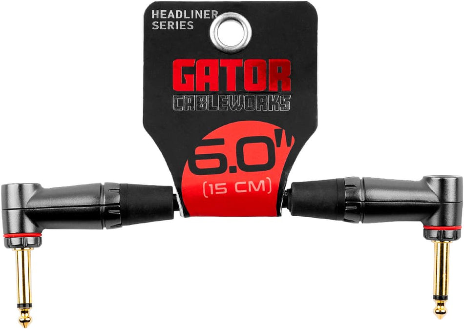 Gator Cableworks EGCGCWH-INS-6INRA - Straight jack/angled jack patch cable - 15 cm