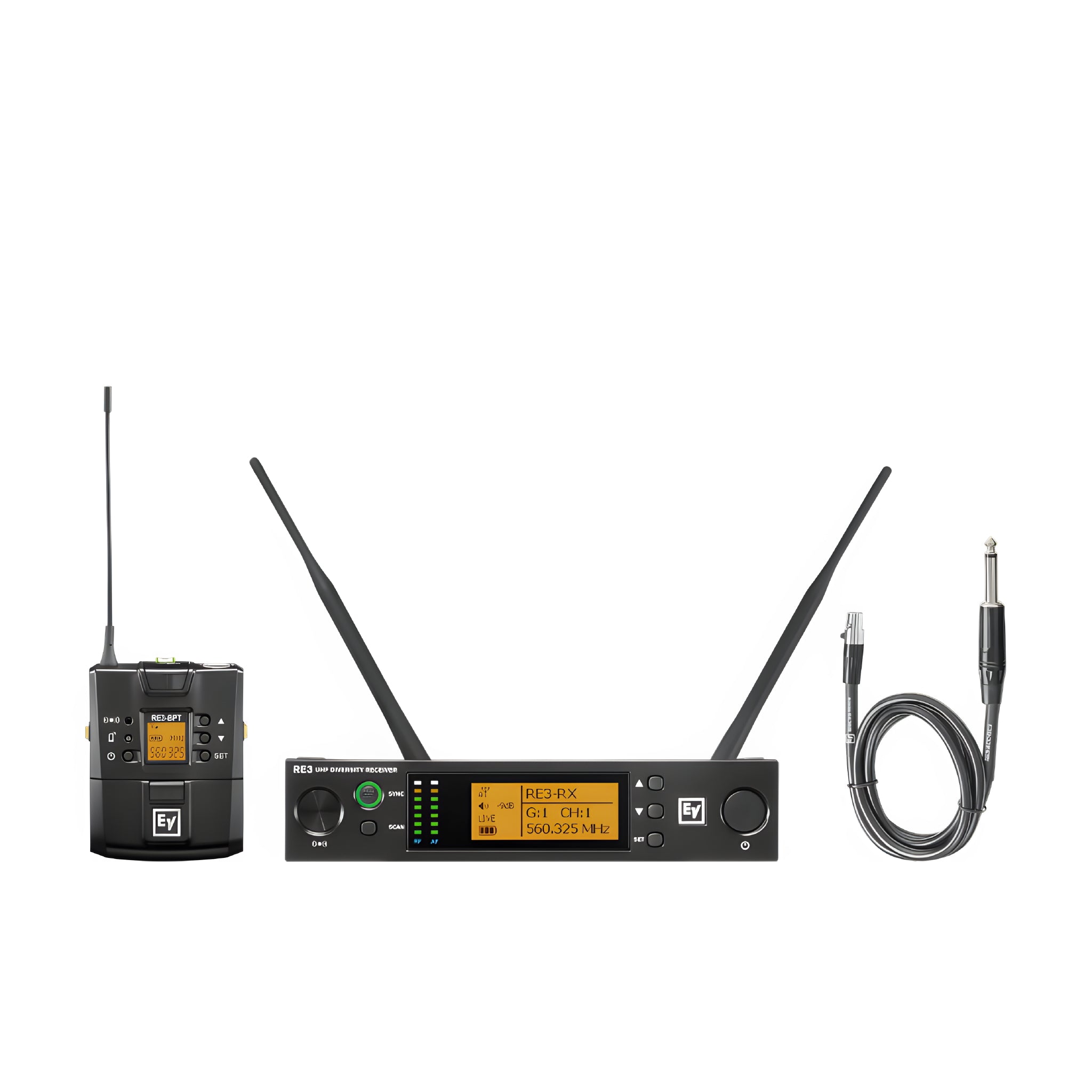 ELECTRO - VOICE RE3 - BPGC - 5H - Conjunto inalámbrico formado por trasmisor de petaca con cable para instrumento. 560 - 596 MHz (banda 5H) - Tempo Shop